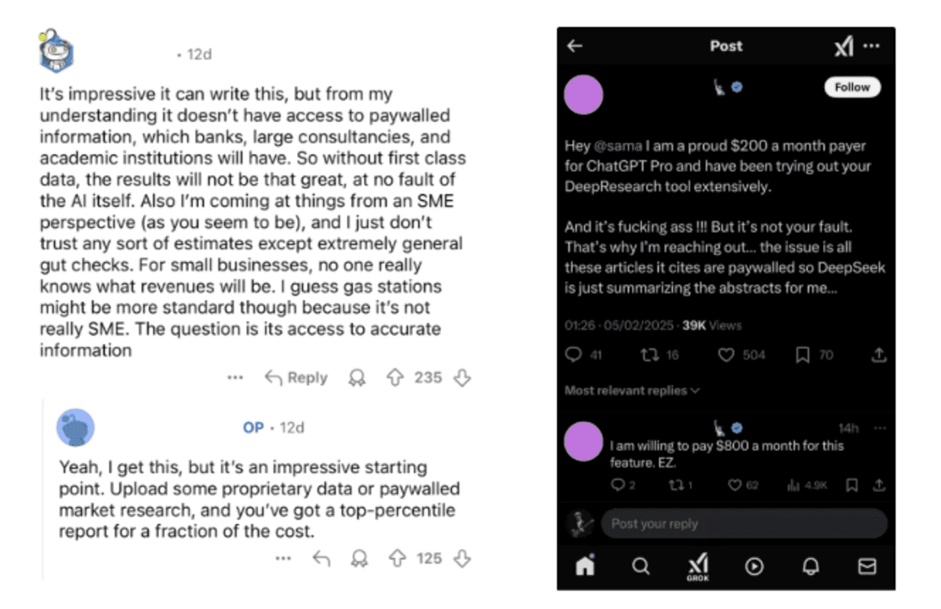 Reddit and X users asking for a product like ContextAPI