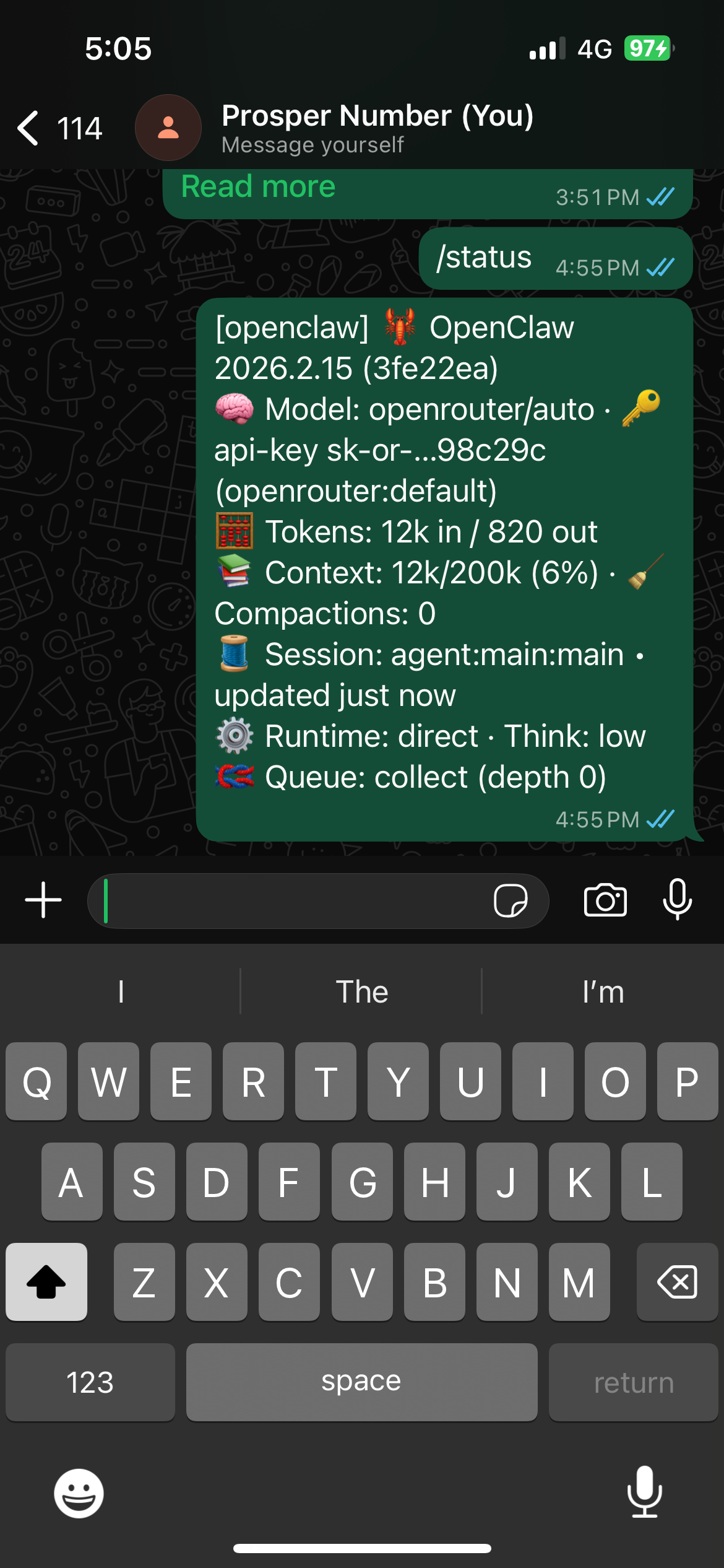ran cron on whatsapp